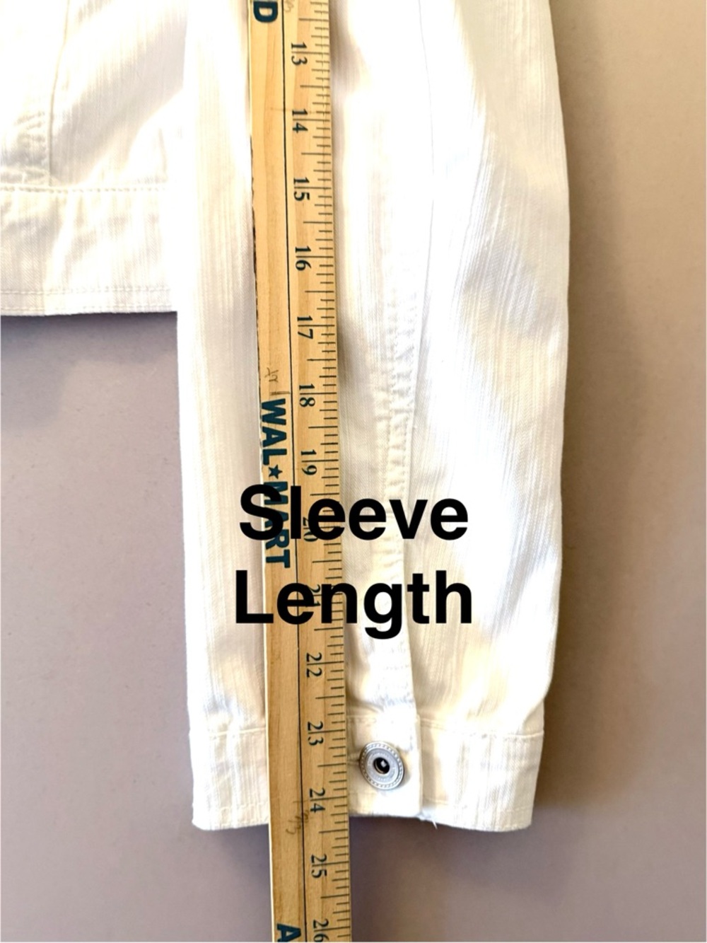 Vintage Tapemeasure by Anthropology Cropped White Jean Jacket - Picture 10 of 16